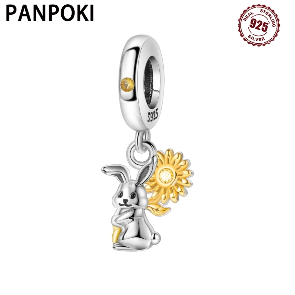 925 Sterling Silver Rabbit Holding Sunflower Pendant Bracelet Charms Fit Bangle For Women Jewelry Party Beads Gift DIY Accessory
925 Sterling Silver Rabbit Holding Sunflower Pendant Bracelet Charms Fit Bangle For Women Jewelry Party Beads Gift DIY Accessory