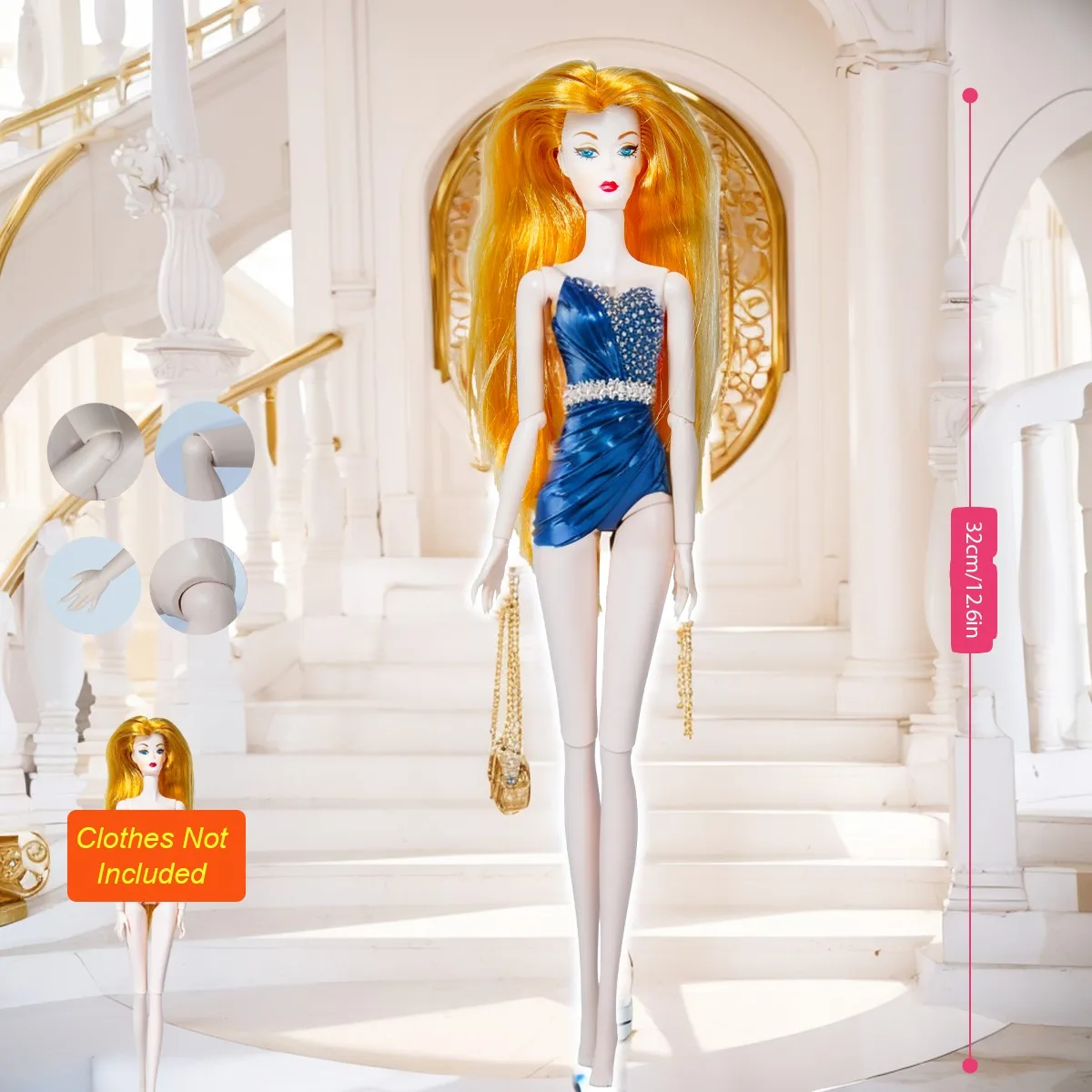 12.6in Collectible Figure, 12-Joint BJD/MJD, Realistic Changeable Makeup, Exquisite Ornament (no clothing)
12.6in Collectible Figure, 12-Joint BJD/MJD, Realistic Changeable Makeup, Exquisite Ornament (no clothing)