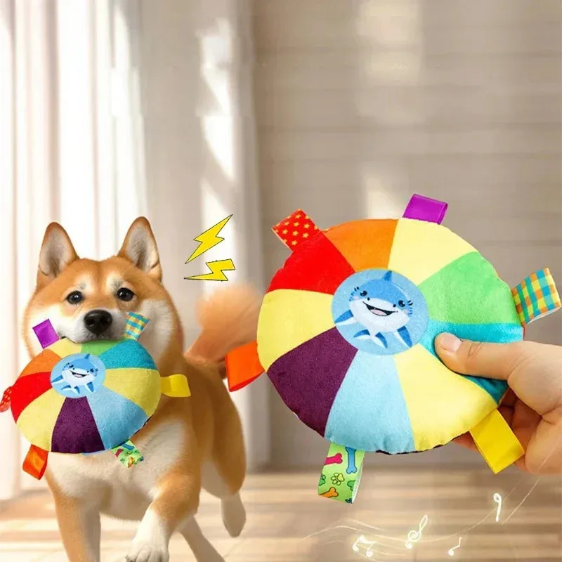 Dog Plush Squeaky Flying Disc Toy Funny Rainbow Durable Chew Puppy Toys Outdoor Interactive Training Games Chew Toys Corgis Play
Dog Plush Squeaky Flying Disc Toy Funny Rainbow Durable Chew Puppy Toys Outdoor Interactive Training Games Chew Toys Corgis Play