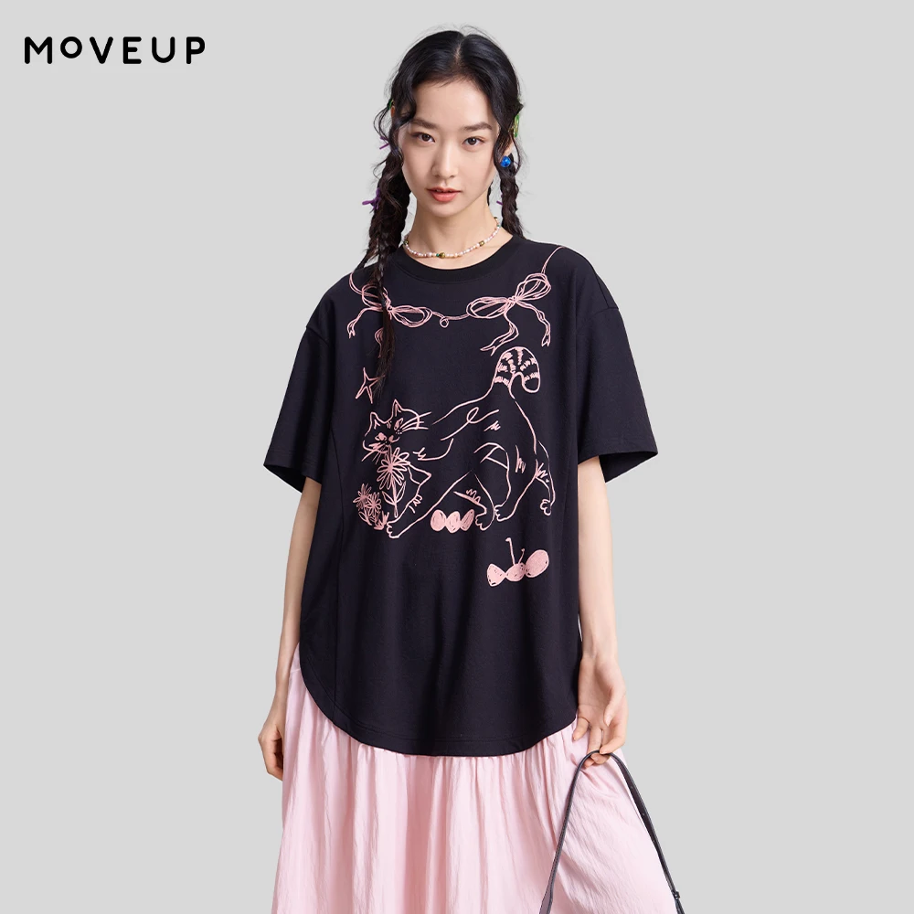 MOVEUP Short Sleeve Knit Dress 2026 Spring New Round Neck Cartoon Cat Print Patchwork Pleated Hem A-Line Dress Women 3ELC11331
MOVEUP Short Sleeve Knit Dress 2026 Spring New Round Neck Cartoon Cat Print Patchwork Pleated Hem A-Line Dress Women 3ELC11331