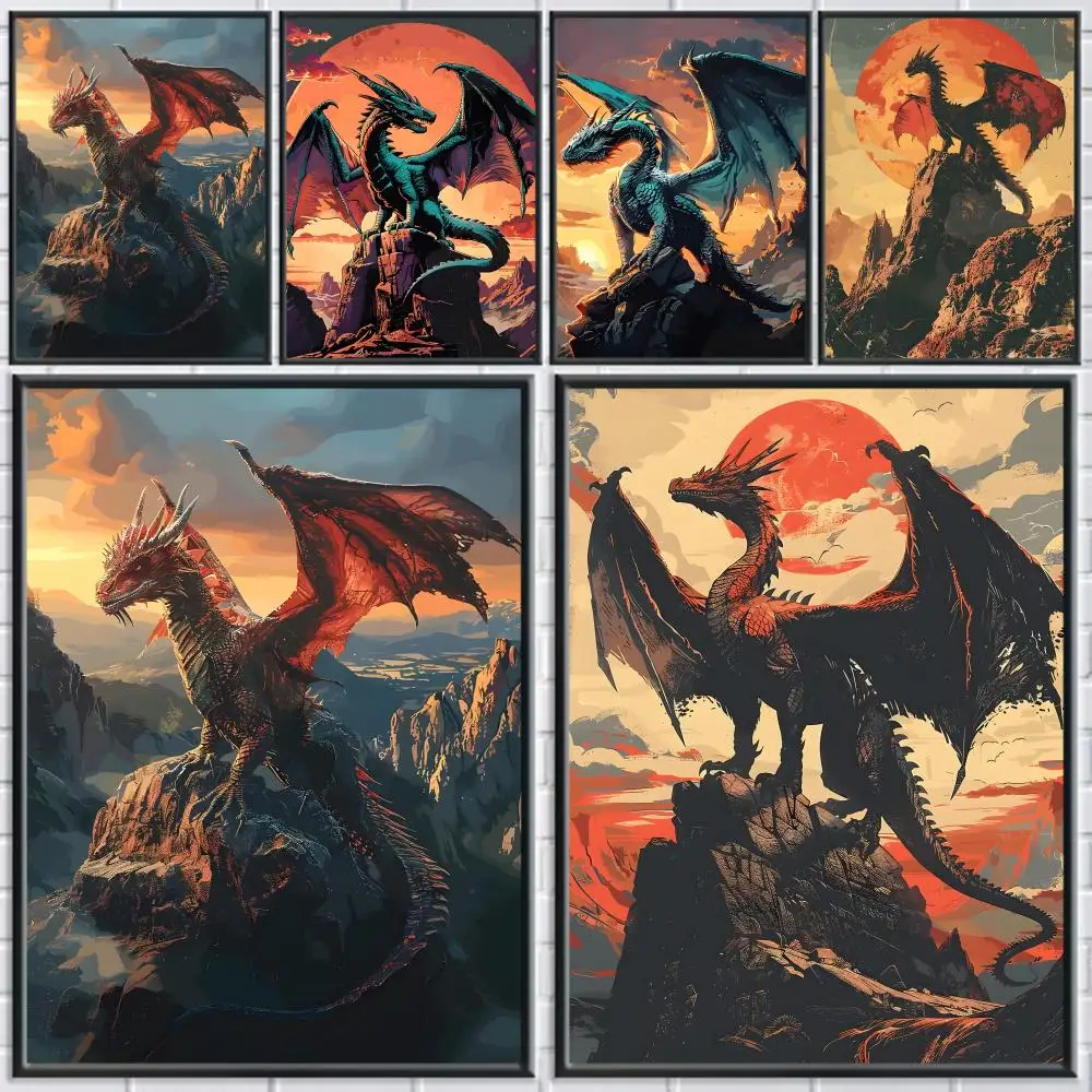 Fantasy Retro Dragon Poster Decorative Stickers Waterproof HD Painting Wall Art Home Hallway Living Room Bedroom Decoration Gift
Fantasy Retro Dragon Poster Decorative Stickers Waterproof HD Painting Wall Art Home Hallway Living Room Bedroom Decoration Gift