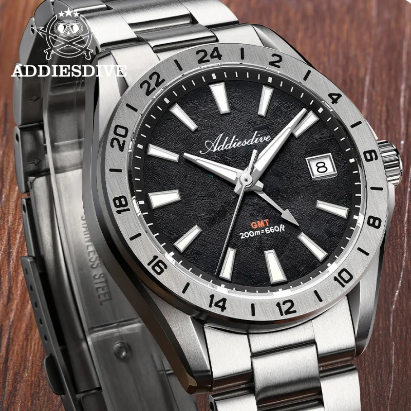 ADDIESDIVE GMT Quartz Watches AD2548 Sapphire Glass BGW9 Luminous reloj hombre 200m Waterproof Swiss Ronda 515-24H Watch For Men
ADDIESDIVE GMT Quartz Watches AD2548 Sapphire Glass BGW9 Luminous reloj hombre 200m Waterproof Swiss Ronda 515-24H Watch For Men