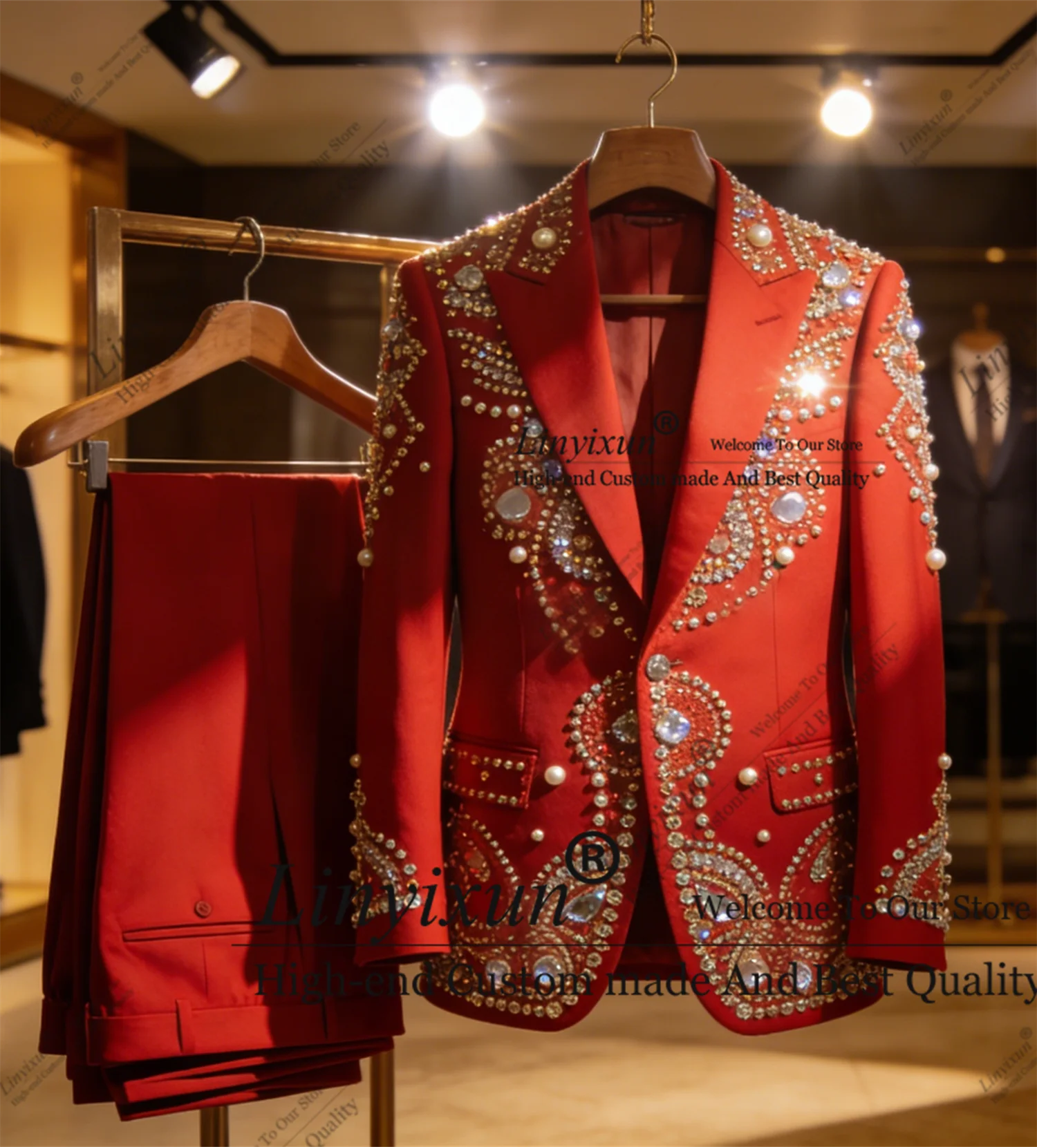 Luxury Customized Made Men's Suits Slim Fit Business Wedding Tuxedo Tailored Blazer Pants 2 Piece Set men's suits and separates
Luxury Customized Made Men's Suits Slim Fit Business Wedding Tuxedo Tailored Blazer Pants 2 Piece Set men's suits and separates