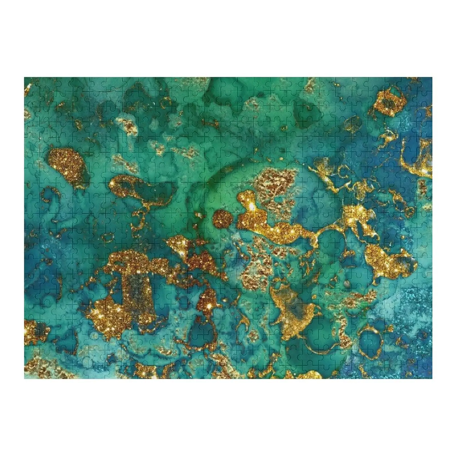 Sparkling Gold Glitter on Green and Blue Faux marble Jigsaw Puzzle Christmas Gifts Custom Wood Game Children Wooden Boxes Puzzle
Sparkling Gold Glitter on Green and Blue Faux marble Jigsaw Puzzle Christmas Gifts Custom Wood Game Children Wooden Boxes Puzzle