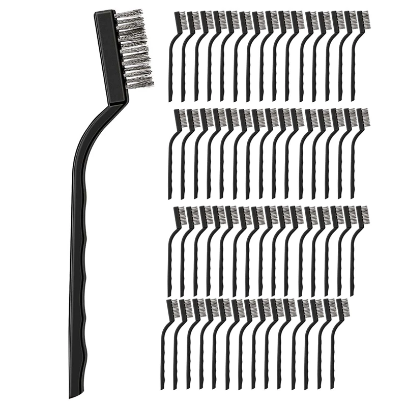 60 Pieces Mini Wire Brush Stainless Steel Brush Small Brush For Cleaning Weld Slag And Rust Tools, Black, 6.7 Inch
60 Pieces Mini Wire Brush Stainless Steel Brush Small Brush For Cleaning Weld Slag And Rust Tools, Black, 6.7 Inch
