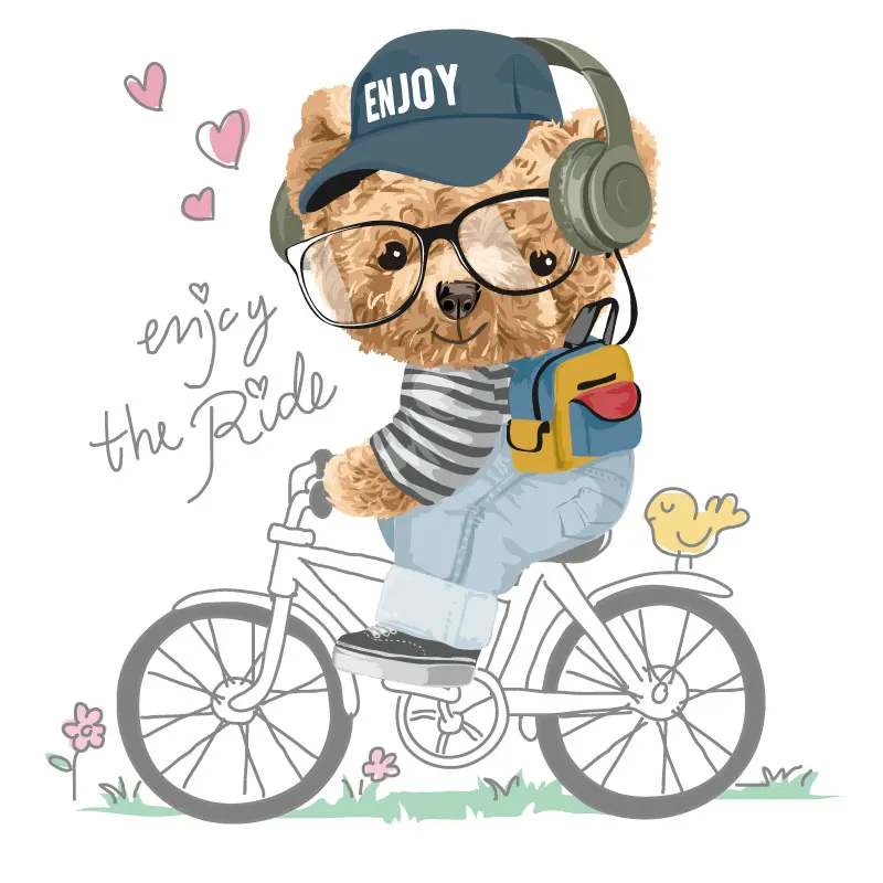 Bicycle Bear Iron on Clothing Thermoadhesive Patches for Clothing Vinyl Heat Transfer Stickers Applique DIY Clothes Accessories
Bicycle Bear Iron on Clothing Thermoadhesive Patches for Clothing Vinyl Heat Transfer Stickers Applique DIY Clothes Accessories