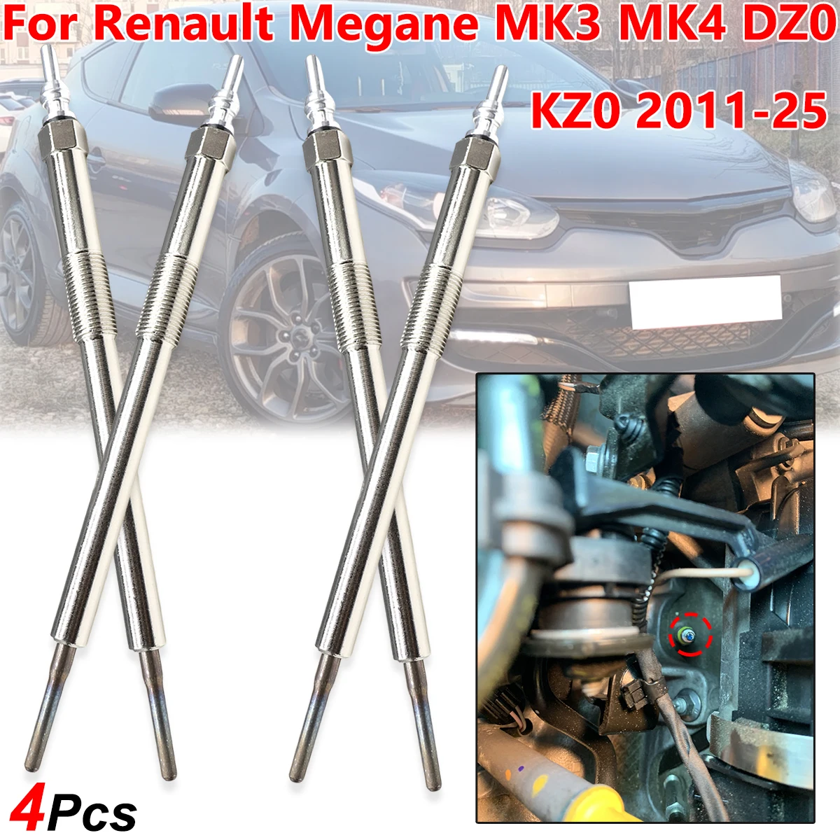 4Pcs Car Diesel Heater Nickel Plating Glow Plugs 4.5V 110650819R Repair Kit For Renault Megane MK3 MK4 DZ0 KZ0 2011-2025 1.6 dCi
4Pcs Car Diesel Heater Nickel Plating Glow Plugs 4.5V 110650819R Repair Kit For Renault Megane MK3 MK4 DZ0 KZ0 2011-2025 1.6 dCi