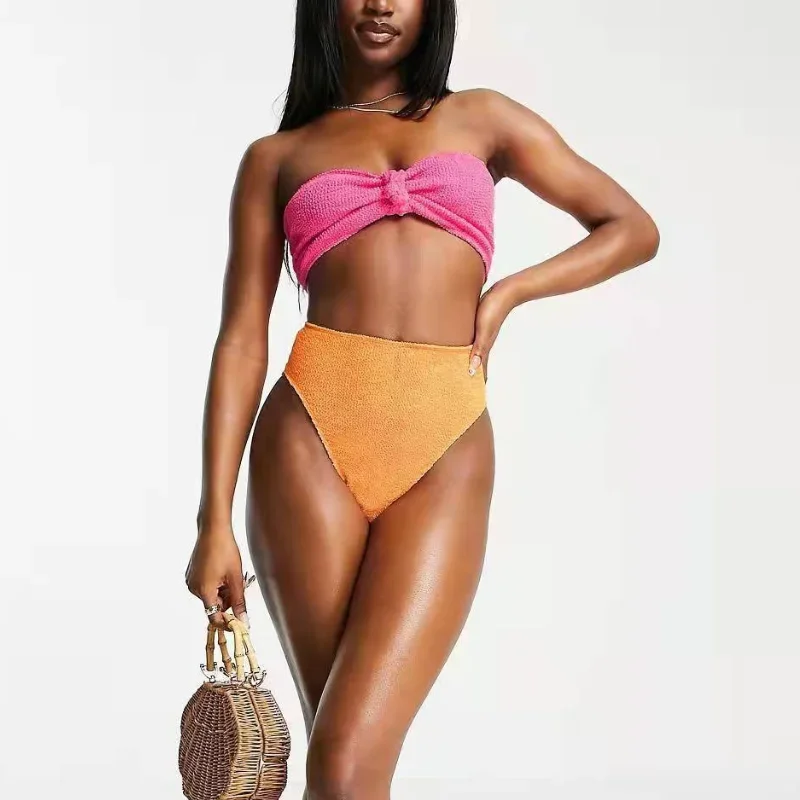Sexy Fashion High Waist Bikinis Sets Two Pieces Knotted Swimsuit Women Padded Swimwear Bandeau Brazilian Biquini Beach Wear Suit
Sexy Fashion High Waist Bikinis Sets Two Pieces Knotted Swimsuit Women Padded Swimwear Bandeau Brazilian Biquini Beach Wear Suit