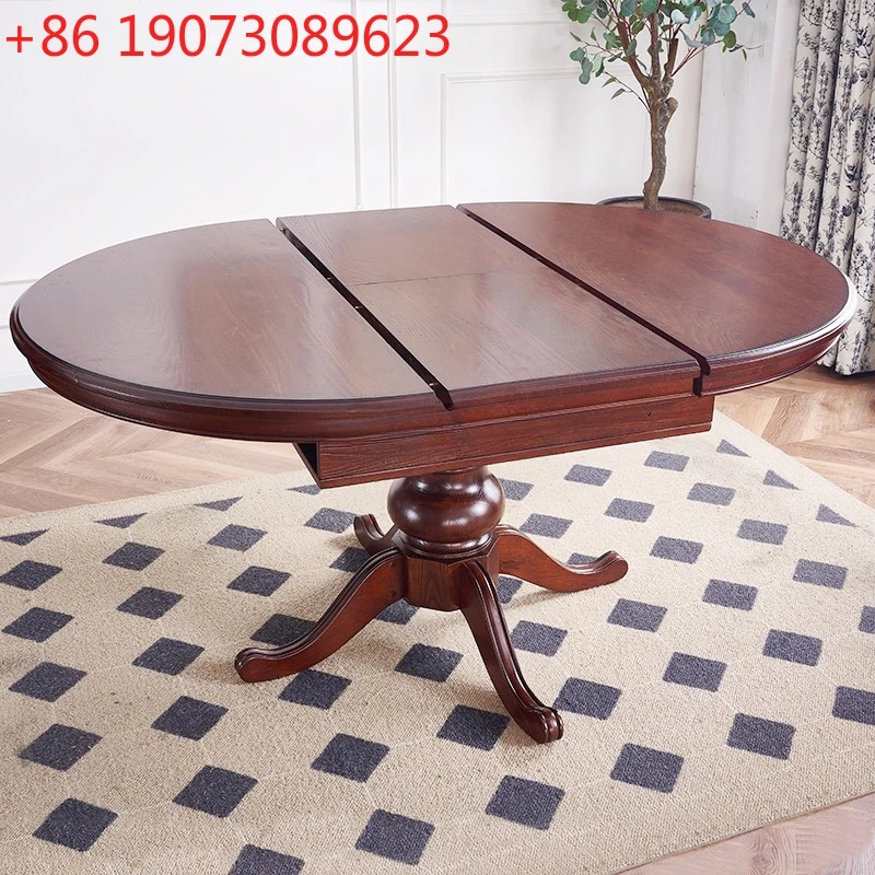 Американский сельский ретро чистый твердый деревянный выдвижной круглый обеденный стол и комбинация стульев для небольшой квартиры
Американский сельский ретро чистый твердый деревянный выдвижной круглый обеденный стол и комбинация стульев для небольшой квартиры