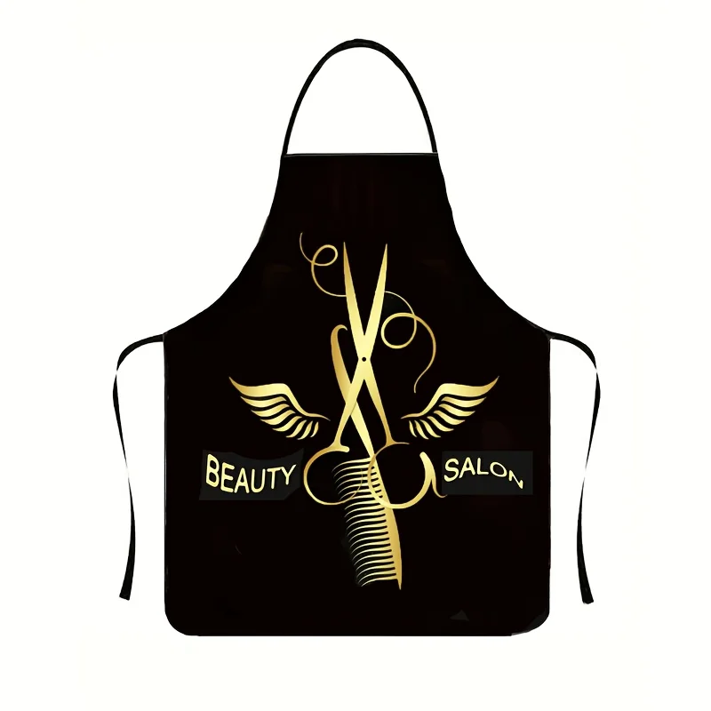 A Stylish Black Barber Apron Featuring a Golden Comb And Wing Design, Suitable for Hairstylists, Hairdressers, Daily Use
A Stylish Black Barber Apron Featuring a Golden Comb And Wing Design, Suitable for Hairstylists, Hairdressers, Daily Use