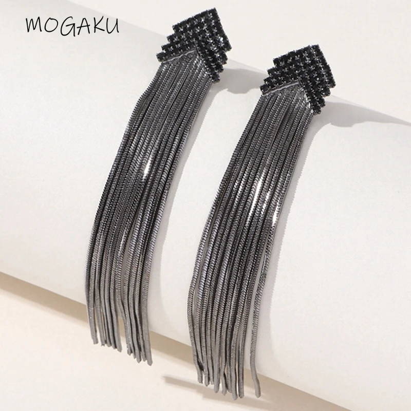 MOGAKU Black Crystal Arrow Dangle Earring Women Fashion Stainless Steel Long Tassel Drop Earrings Ladies Gold Color Ear Jewelry
MOGAKU Black Crystal Arrow Dangle Earring Women Fashion Stainless Steel Long Tassel Drop Earrings Ladies Gold Color Ear Jewelry