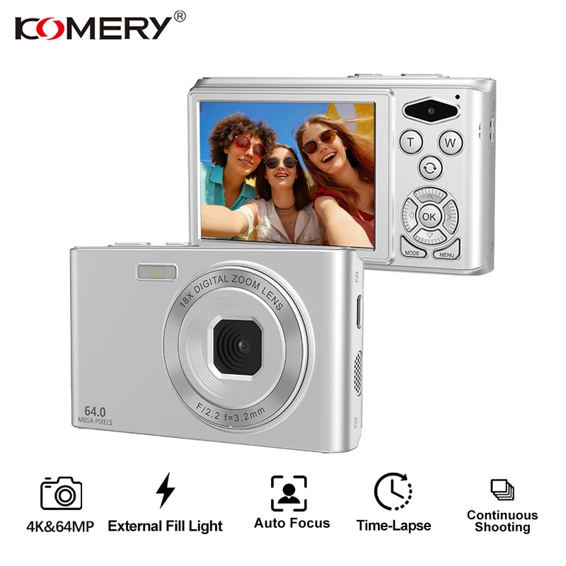 Камера Komery с записью видео 4K Ultra HD, 20-кратным цифровым зумом, 64-мегапиксельная камера для спорта, поддерживает запись видео и фото, с функцией зарядки.
Камера Komery с записью видео 4K Ultra HD, 20-кратным цифровым зумом, 64-мегапиксельная камера для спорта, поддерживает запись видео и фото, с функцией зарядки.