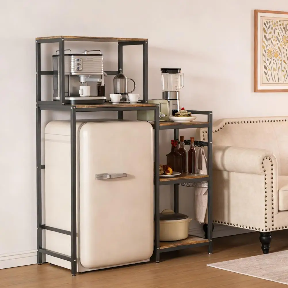 Kitchen Storage Rack 5-Tier Utility Shelf Mini Fridge Stand Microwave Baker Rack for Dorm Kitchen Organization
Kitchen Storage Rack 5-Tier Utility Shelf Mini Fridge Stand Microwave Baker Rack for Dorm Kitchen Organization
