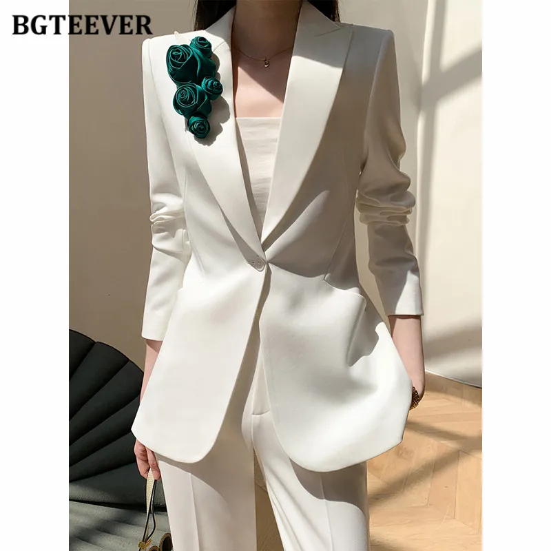 BGTEEVER Elegant Loose Women Trousers Suits Single Button Suit Jackets & Wide Leg Pants Ladies 2 Pieces Blazer Set
BGTEEVER Elegant Loose Women Trousers Suits Single Button Suit Jackets & Wide Leg Pants Ladies 2 Pieces Blazer Set