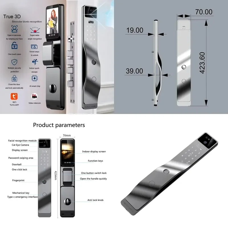 App Smart Anti-theft Door Fingerprint With Camera Password Large Door
App Smart Anti-theft Door Fingerprint With Camera Password Large Door