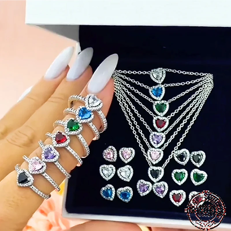 Bestselling 925 sterling silver heart-shaped crystal zircon ring necklace earrings fit original and charming women jewelry gift
Bestselling 925 sterling silver heart-shaped crystal zircon ring necklace earrings fit original and charming women jewelry gift
