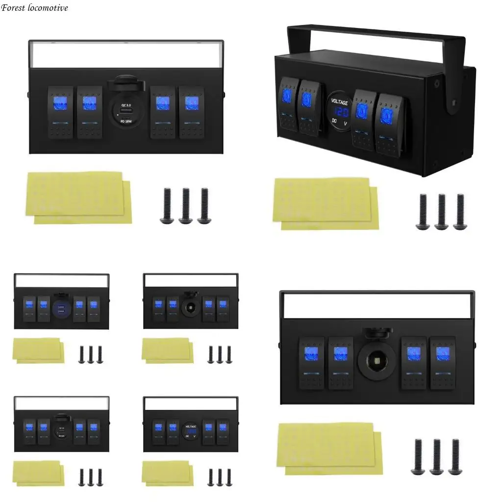 Waterproof 4 Gang Rockers Switches Box with Double USB Chargers & Voltmeter Suiatble for Boats Car RVs & Trucks Durable 32GB
Waterproof 4 Gang Rockers Switches Box with Double USB Chargers & Voltmeter Suiatble for Boats Car RVs & Trucks Durable 32GB