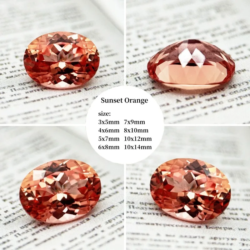 Lab Grown Sapphire Oval Shape Sunset Orange Color Beads for Diy Jewelry Charms Making Necklace Rings Selectable AGL Certificate
Lab Grown Sapphire Oval Shape Sunset Orange Color Beads for Diy Jewelry Charms Making Necklace Rings Selectable AGL Certificate