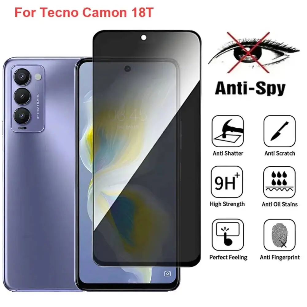 Camon 18T Anti Spy Privacy Tempered Glass Protector Compatible For Tecno Camon18t Full Cover Screen Phone Film
Camon 18T Anti Spy Privacy Tempered Glass Protector Compatible For Tecno Camon18t Full Cover Screen Phone Film
