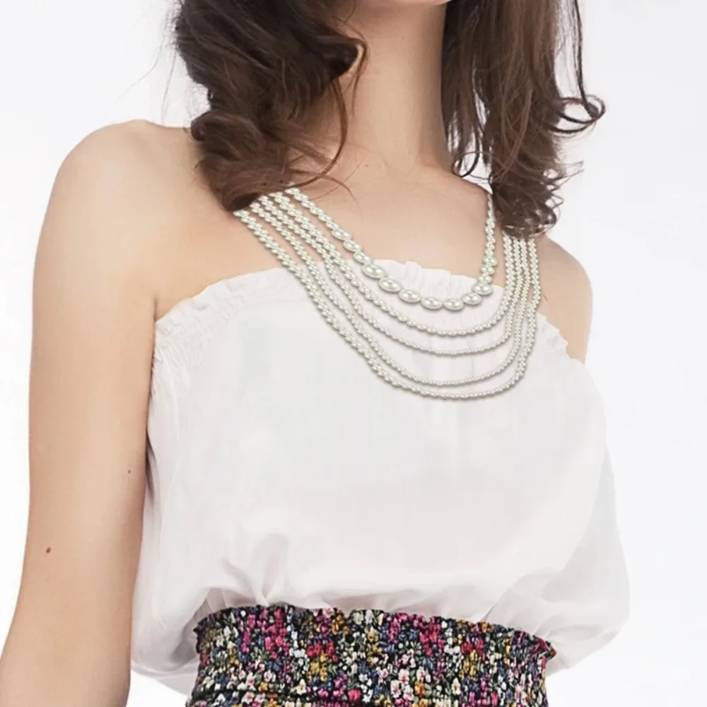 Fashion Multi-layer Imitation Pearl Choker Exaggerated White Women's Circular Banquet Jewelry Party
Fashion Multi-layer Imitation Pearl Choker Exaggerated White Women's Circular Banquet Jewelry Party