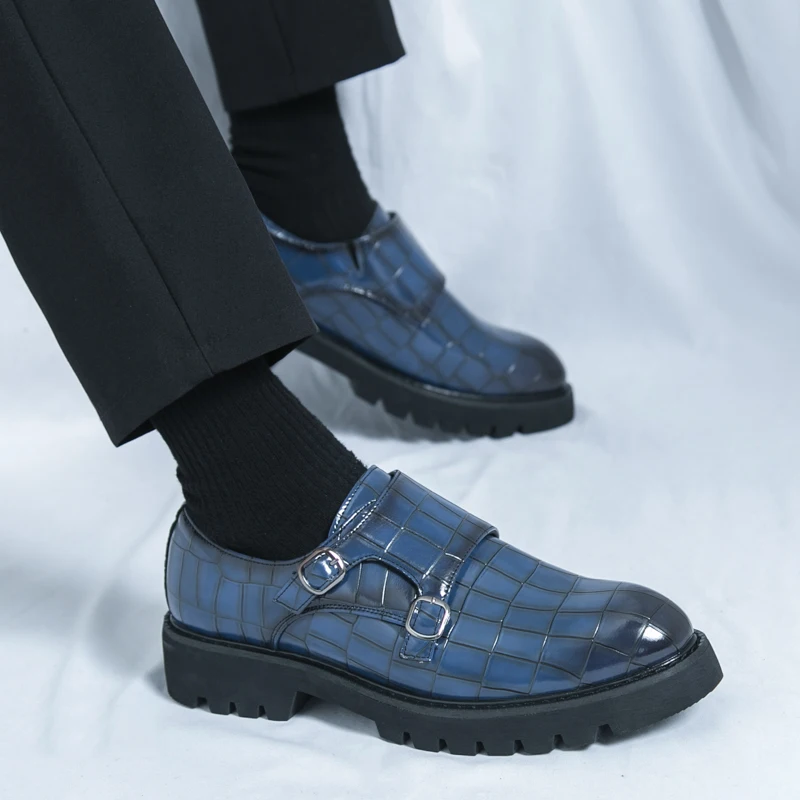 British Style Men Comfortable Double Button Pointed Toe Shoes Fashionable Brand Thick Sole Height Increasing Casual Leather Shoe
British Style Men Comfortable Double Button Pointed Toe Shoes Fashionable Brand Thick Sole Height Increasing Casual Leather Shoe