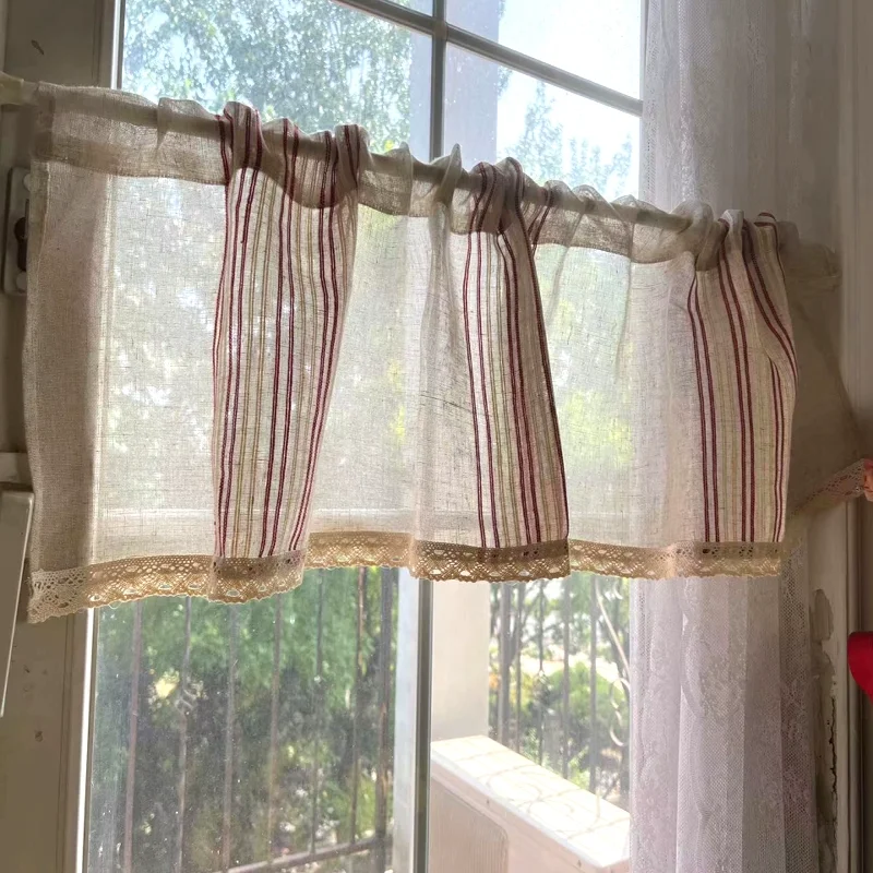 Simple Striped Cotton Linen Small Curtain, Vintage Half Curtain, Home Decoration for Living Room, 135cm x 35cm, New, 2024
Simple Striped Cotton Linen Small Curtain, Vintage Half Curtain, Home Decoration for Living Room, 135cm x 35cm, New, 2024