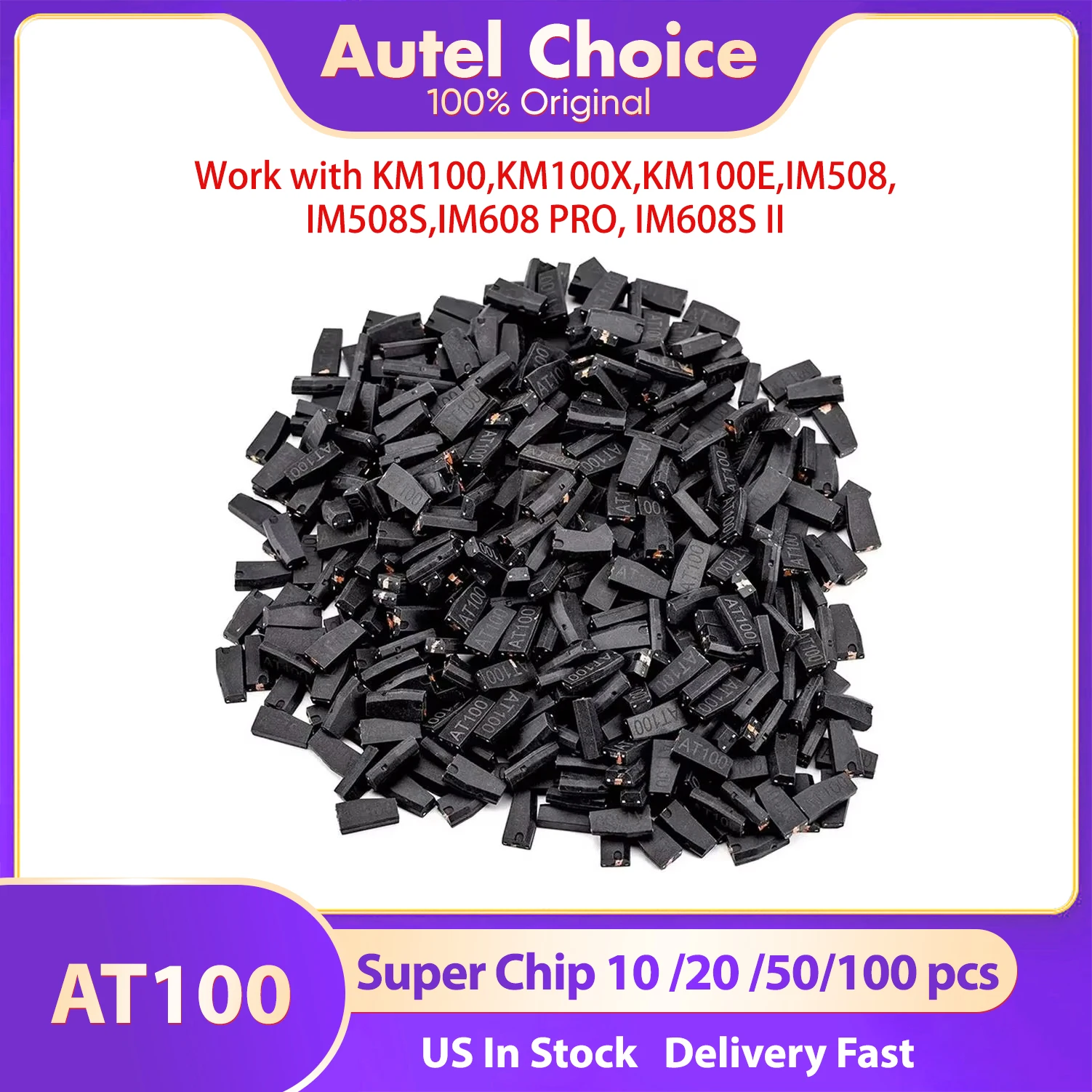 Autel AT100 Transponder Chip Used with XP200, XP400, XP400PRO Compatible with Autel Key Programming Tools KM100 IM508S IM608S I
Autel AT100 Transponder Chip Used with XP200, XP400, XP400PRO Compatible with Autel Key Programming Tools KM100 IM508S IM608S I
