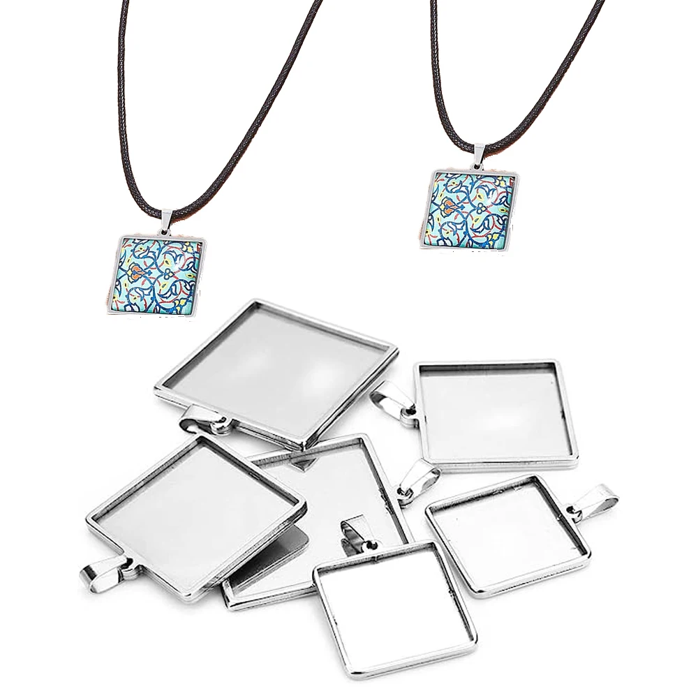 5pcs Stainless Steel Square Pendant Cabochon Base Setting Tray for DIY Charm Craft Accessories Jewelry Making Supplies Wholesale
5pcs Stainless Steel Square Pendant Cabochon Base Setting Tray for DIY Charm Craft Accessories Jewelry Making Supplies Wholesale