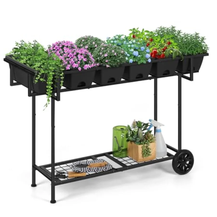 Plastic Raised Garden Bed Outdoor with Legs 43x17x29 in Elevated Standing Planter Box with Storage Shelf and Wheels Vegetables
Plastic Raised Garden Bed Outdoor with Legs 43x17x29 in Elevated Standing Planter Box with Storage Shelf and Wheels Vegetables