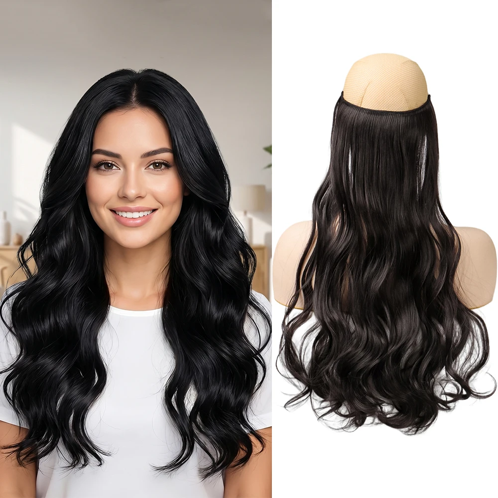 32" Invisible Wire Hair Extensions Curly Black No Clip One Piece Synthetic Hair piece for Women Natural Long Heat Resistant
32" Invisible Wire Hair Extensions Curly Black No Clip One Piece Synthetic Hair piece for Women Natural Long Heat Resistant