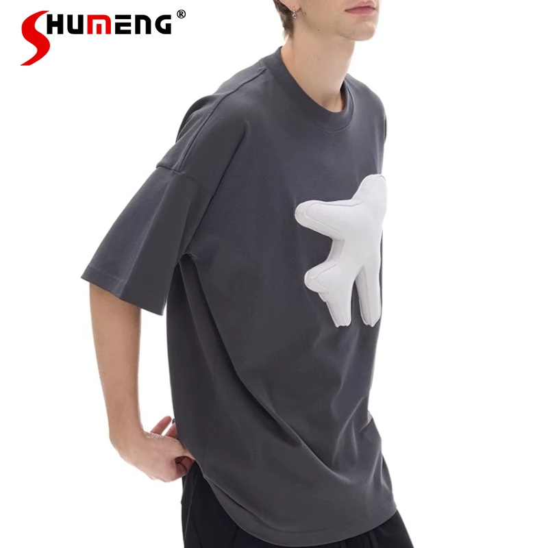 Couple 2025 Spring Summer New Three-dimensional Pattern Cotton Tops Fashion Round Neck Short-sleeve T-shirts Loose Comfort Tees
Couple 2025 Spring Summer New Three-dimensional Pattern Cotton Tops Fashion Round Neck Short-sleeve T-shirts Loose Comfort Tees