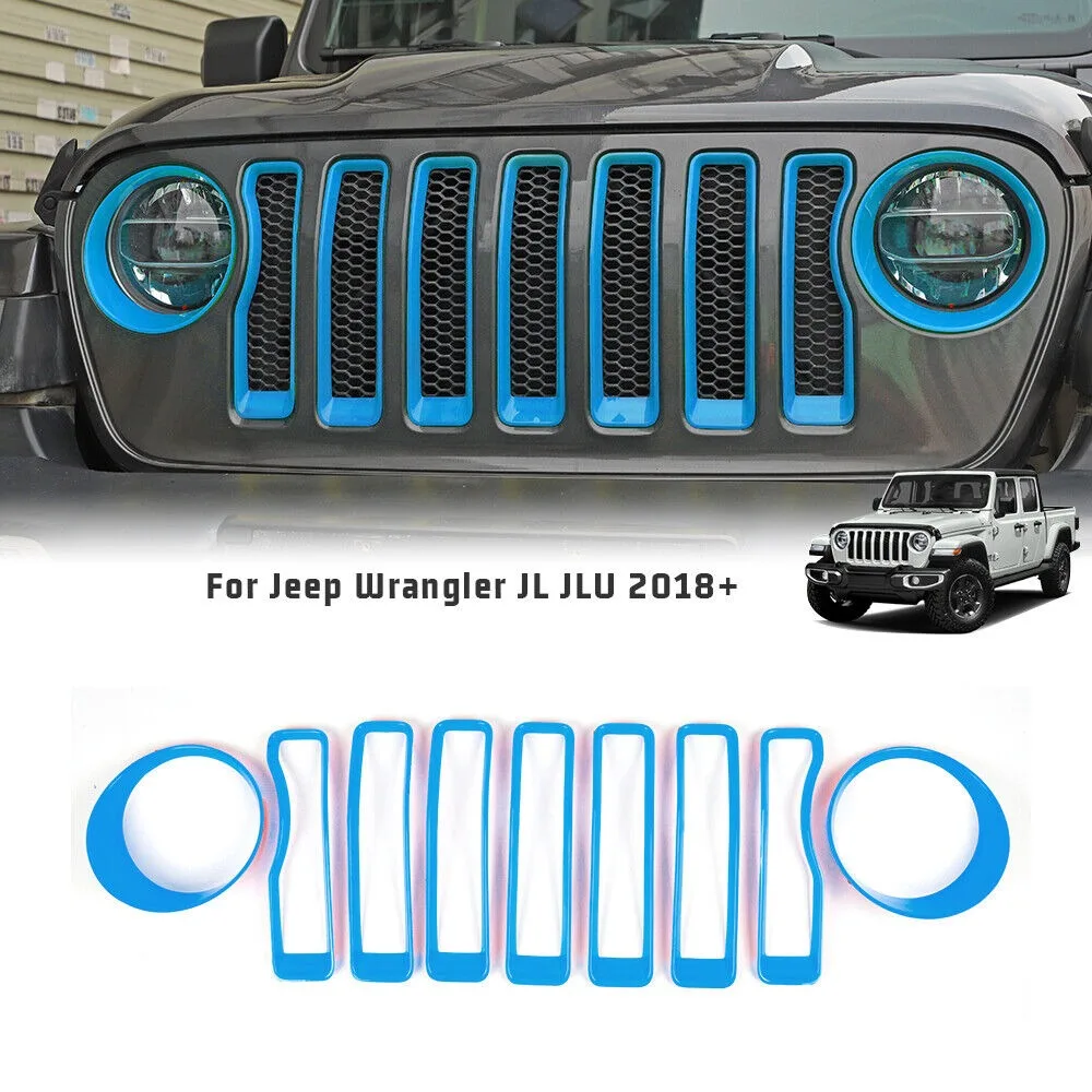 Blue/White Front Grille Inserts Grill Headlight Bezel Covers Sticker Trim For Jeep Wrangler JL 2018-2023 Sport/Sport S
Blue/White Front Grille Inserts Grill Headlight Bezel Covers Sticker Trim For Jeep Wrangler JL 2018-2023 Sport/Sport S