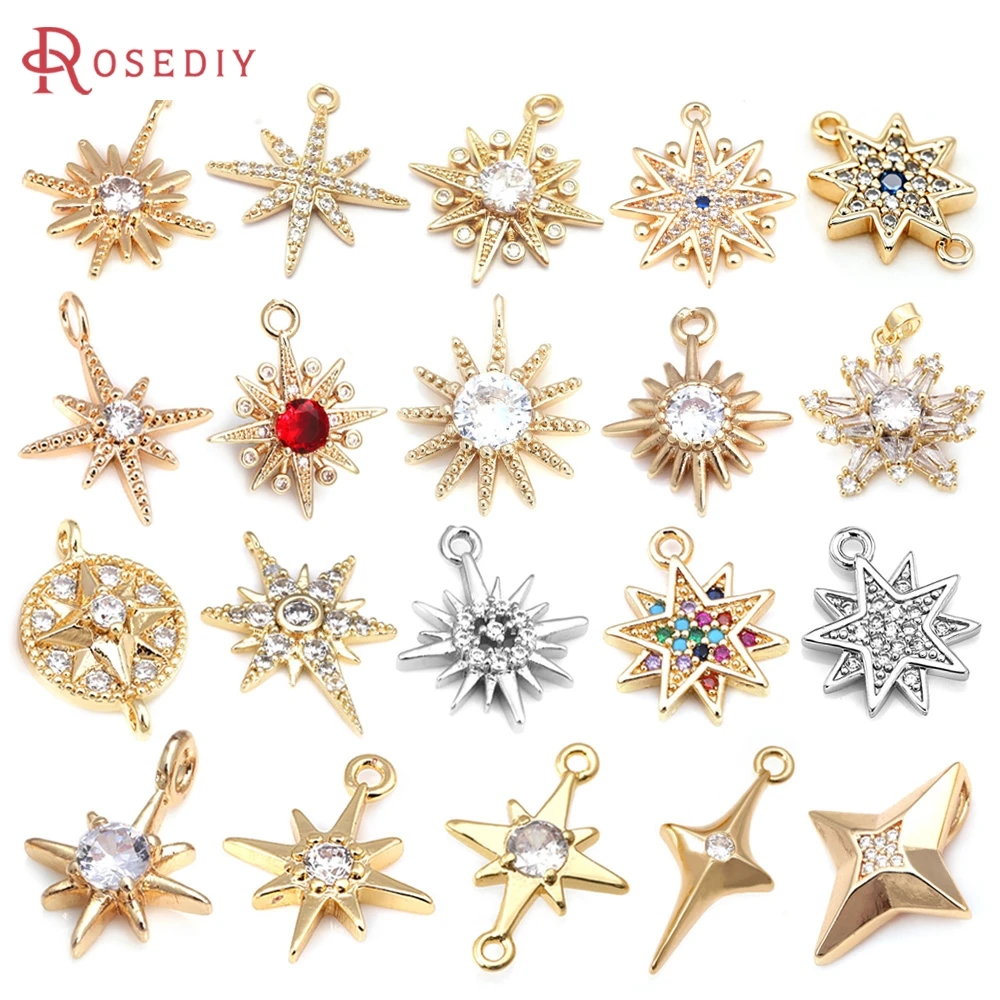 18K Gold Color Zircon Star Charms Pendants Jewelry Necklaces Earrings Bracelets Making High Quality Diy Findings Accessories
18K Gold Color Zircon Star Charms Pendants Jewelry Necklaces Earrings Bracelets Making High Quality Diy Findings Accessories