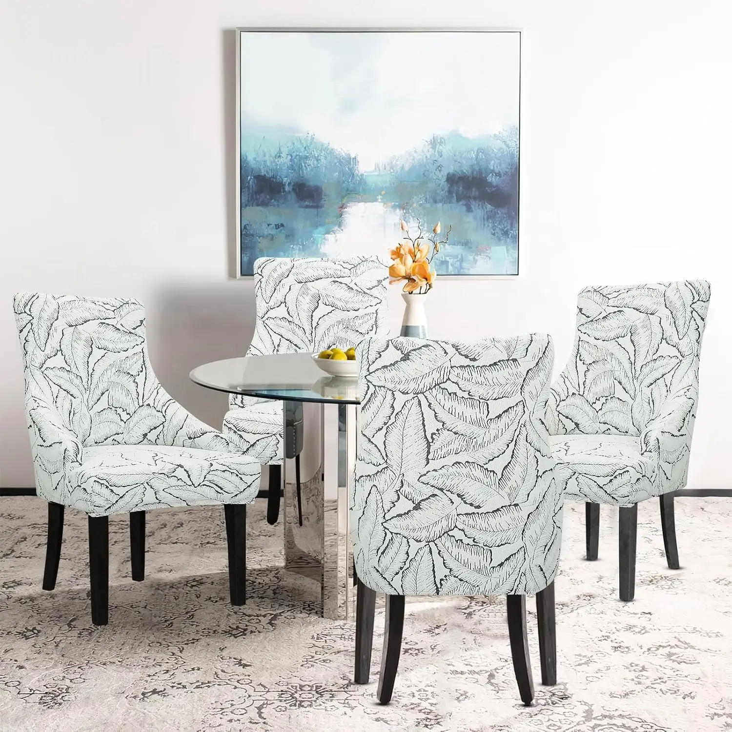 Чехлы на стулья Lellen Wingback с узором, эластичные чехлы на стулья с крыльями, многоразовый защитный чехол для стула для столовой
Чехлы на стулья Lellen Wingback с узором, эластичные чехлы на стулья с крыльями, многоразовый защитный чехол для стула для столовой