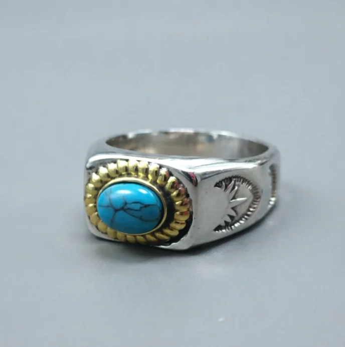 Trendyelegants925 sterling silver turquoise ring ring thai silver ring wide ring men's accessories
Trendyelegants925 sterling silver turquoise ring ring thai silver ring wide ring men's accessories