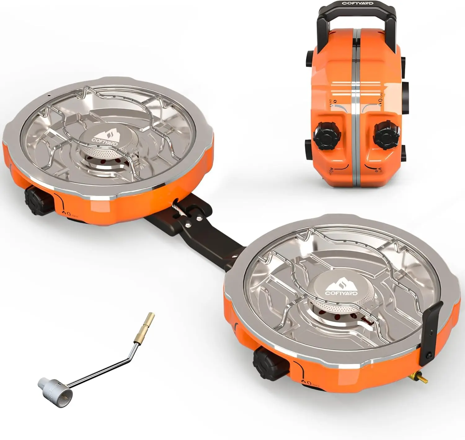 20,000 BTUs 2 Burner Propane Camping Stove, Portable Folding Camp Stove with Adjustable Burners, Regulator and Carrying Bag,
20,000 BTUs 2 Burner Propane Camping Stove, Portable Folding Camp Stove with Adjustable Burners, Regulator and Carrying Bag,