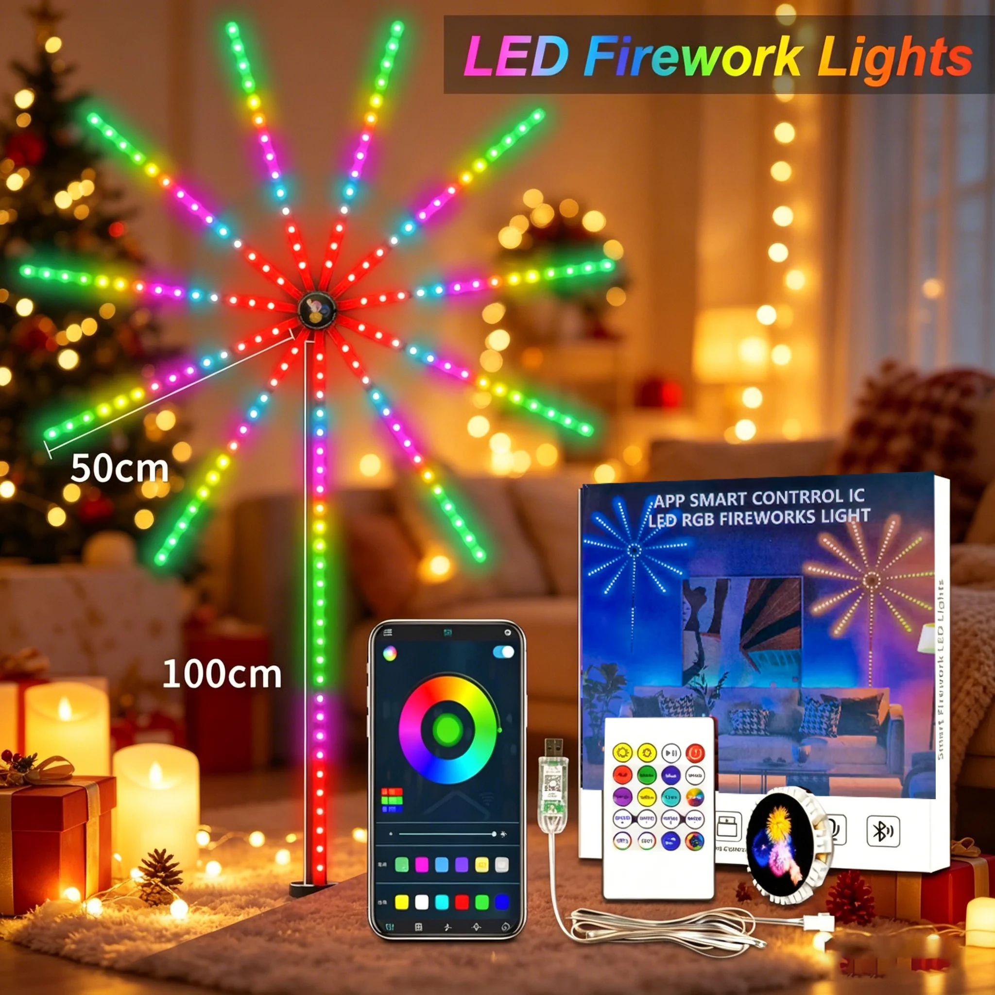 USB Firework Light Kit DC5V WS2812B LED Light Individually Addressable Led Strip 50cm/1m 28Key Remote Bluetooth App Music Contro
USB Firework Light Kit DC5V WS2812B LED Light Individually Addressable Led Strip 50cm/1m 28Key Remote Bluetooth App Music Contro