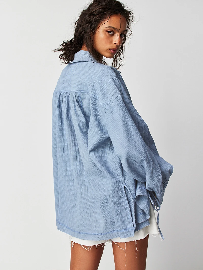 Fashion Loose Women Shirt Solid Color Temperament Turn-down Collar Long Sleeve Casual Single Breasted Office Lady Simple Tops
Fashion Loose Women Shirt Solid Color Temperament Turn-down Collar Long Sleeve Casual Single Breasted Office Lady Simple Tops