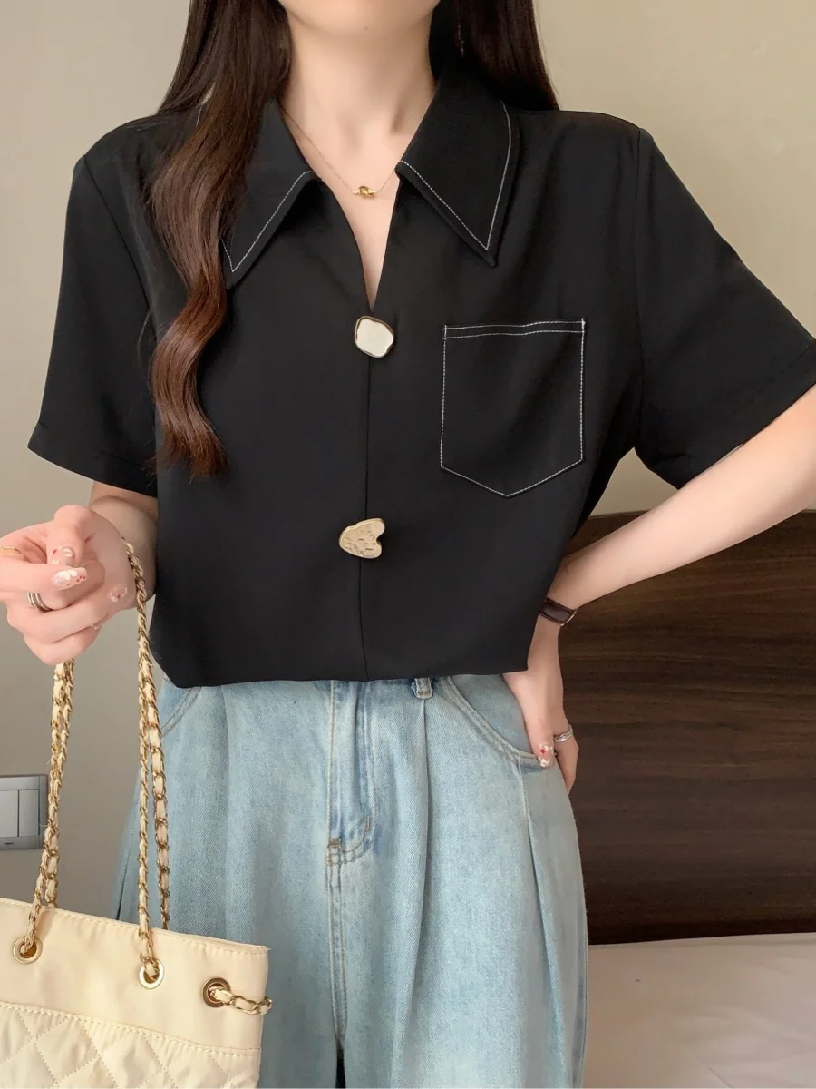 plus Size Women's Casual Loose Fit Short Sleeve Shirt Breathable Comfortable Korean Style Cotton Neck Top for Summer
plus Size Women's Casual Loose Fit Short Sleeve Shirt Breathable Comfortable Korean Style Cotton Neck Top for Summer
