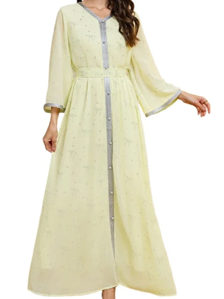 Modest Eid Djellaba Abaya Dubai Turkey Kaftan Women Muslim Maxi Dress Moroccan Caftan Islamic Jalabiya Arabic Robe Evening Gown
Modest Eid Djellaba Abaya Dubai Turkey Kaftan Women Muslim Maxi Dress Moroccan Caftan Islamic Jalabiya Arabic Robe Evening Gown