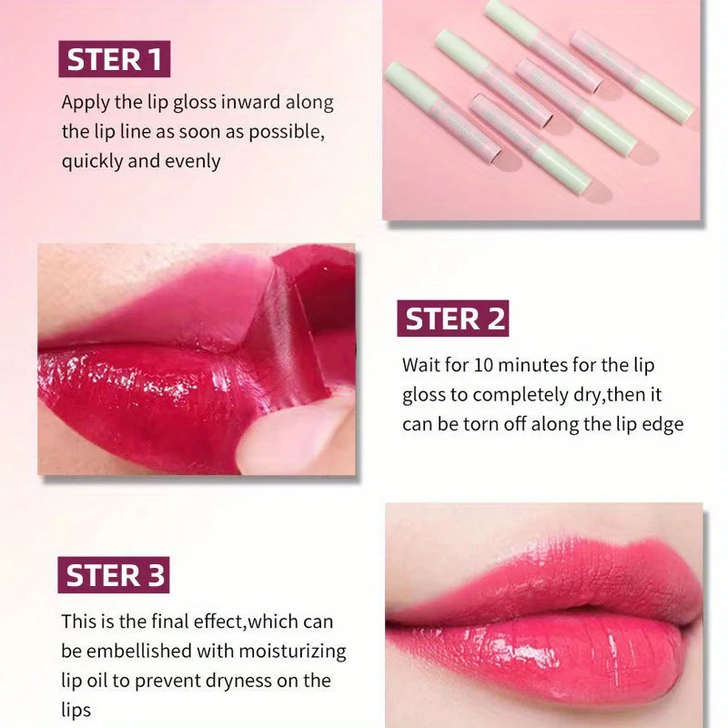 Peel-Off Lip Glaze Matte Lip Tinting Waterproof Lasting Tear-Off Liquid Lipstick Makeup Sexy Red Lip Gloss Cosmetics