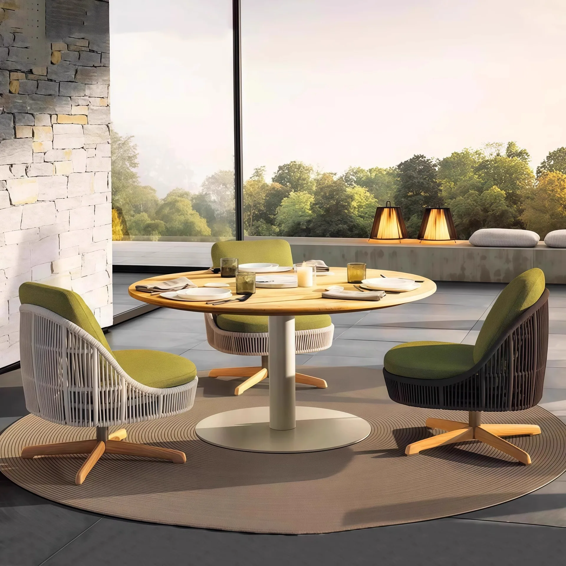 Customizable outdoor table and chair combination solid wood
Customizable outdoor table and chair combination solid wood