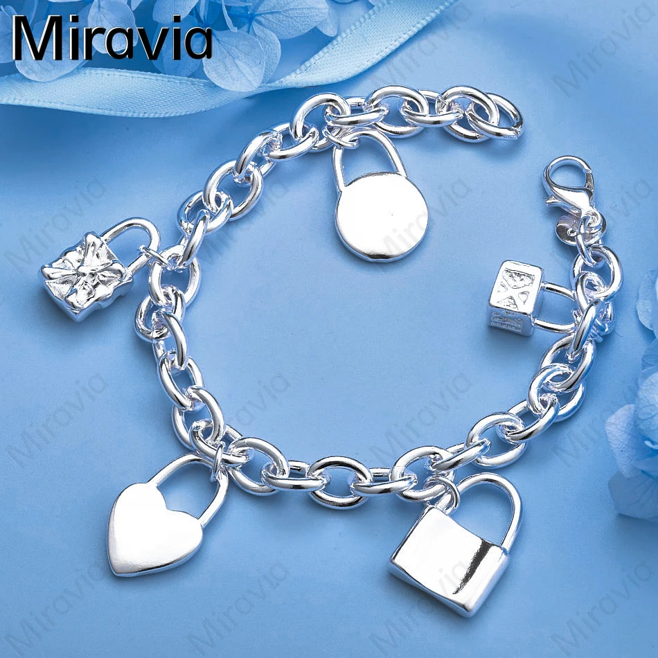 Miravia 925 Sterling Silver Multi-style Five Lock Pendant Bracelet Fashion Personality Charming Woman Wedding Party Gift Jewelry
Miravia 925 Sterling Silver Multi-style Five Lock Pendant Bracelet Fashion Personality Charming Woman Wedding Party Gift Jewelry
