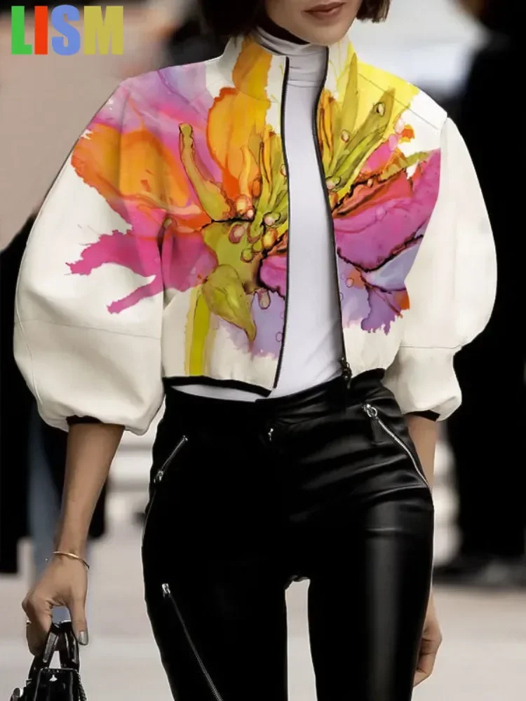 LISM Women's New Jacket Floral Printed High Neck Puff Sleeves Coat Zippered Half Sleeve Loose Fit Outerwears Women's clothing
LISM Women's New Jacket Floral Printed High Neck Puff Sleeves Coat Zippered Half Sleeve Loose Fit Outerwears Women's clothing