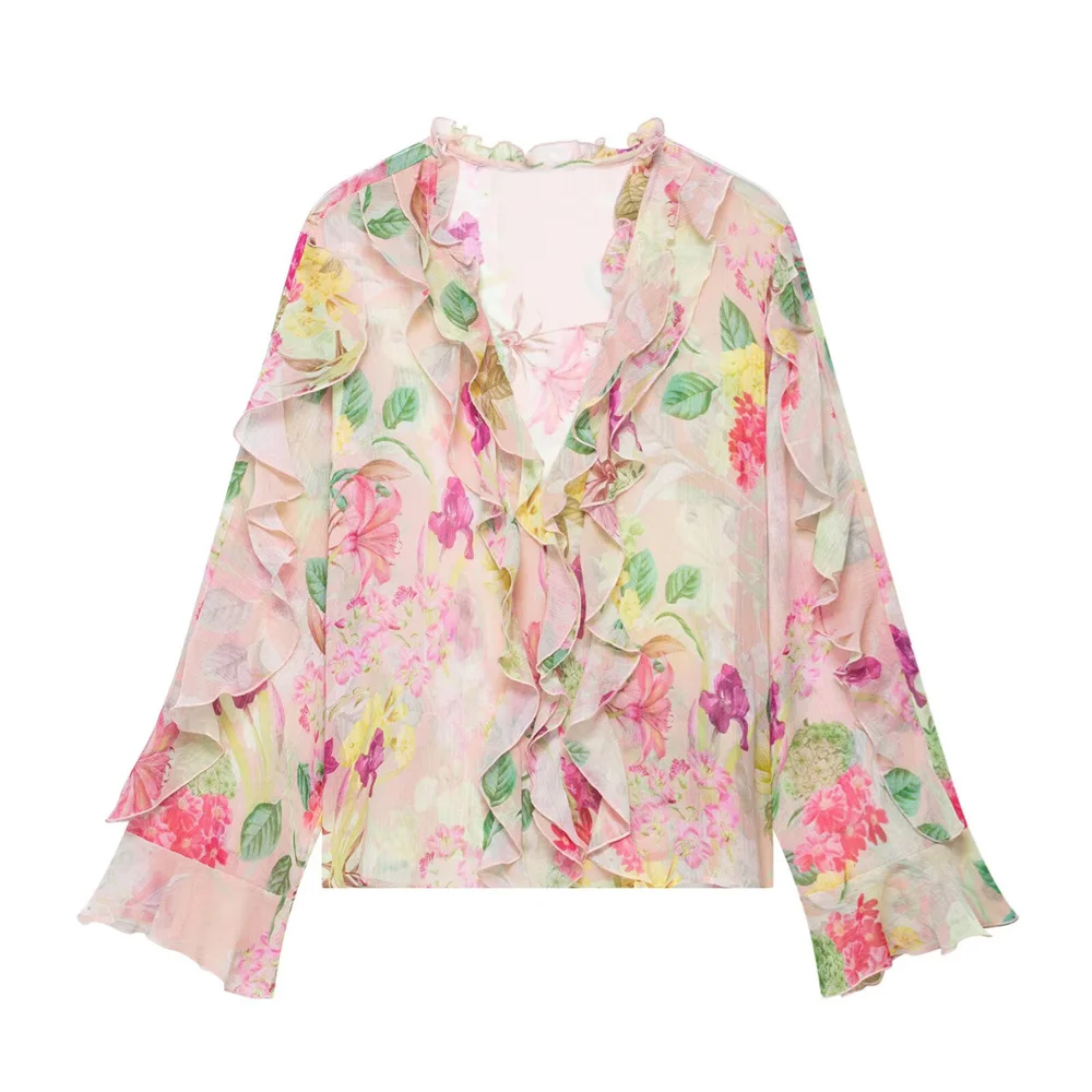 ZARF Women's Flower Printed Layered Decorative V-neck Shirt Spring/Summer New Product Casual Women's Wear
ZARF Women's Flower Printed Layered Decorative V-neck Shirt Spring/Summer New Product Casual Women's Wear