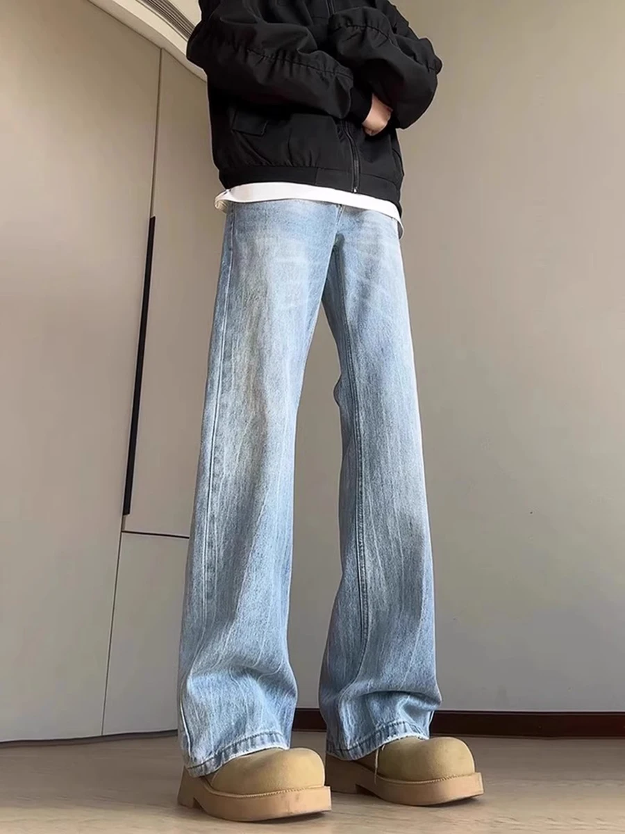 Washed Iceberg Blue Men's Jeans Spring Autumn Cleanfit Handsome Knife Micro Flare Straight Leg Standard Fit Youth Fashion
Washed Iceberg Blue Men's Jeans Spring Autumn Cleanfit Handsome Knife Micro Flare Straight Leg Standard Fit Youth Fashion