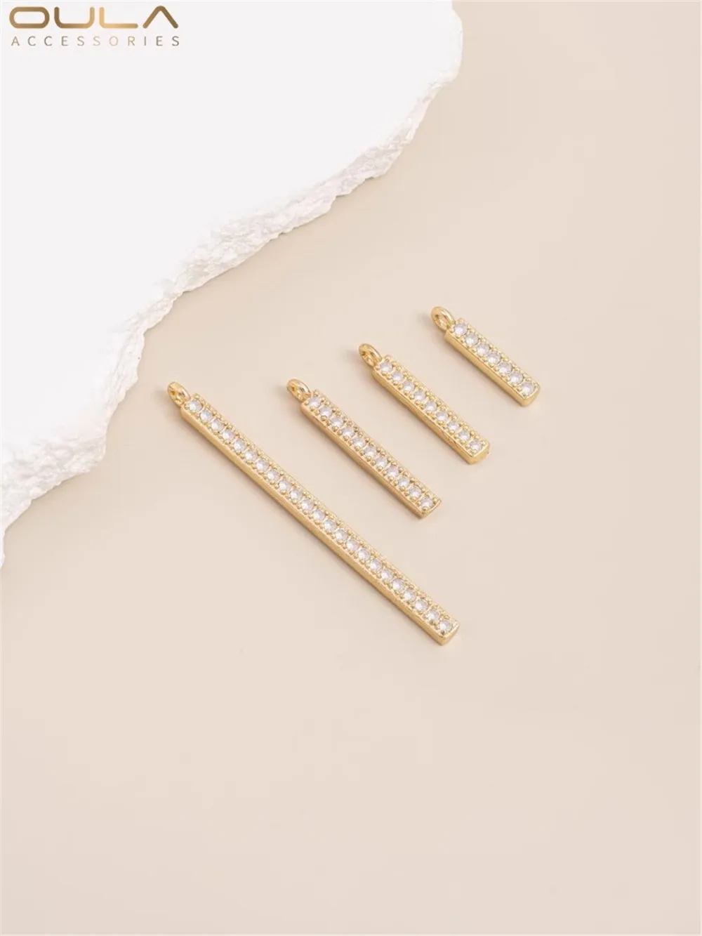 14K Gold-Color Plated Inlaid Zircon with Hanging Straight Stick Pendant Handmade Diy Necklace Earrings Straight Stick Pendant
14K Gold-Color Plated Inlaid Zircon with Hanging Straight Stick Pendant Handmade Diy Necklace Earrings Straight Stick Pendant