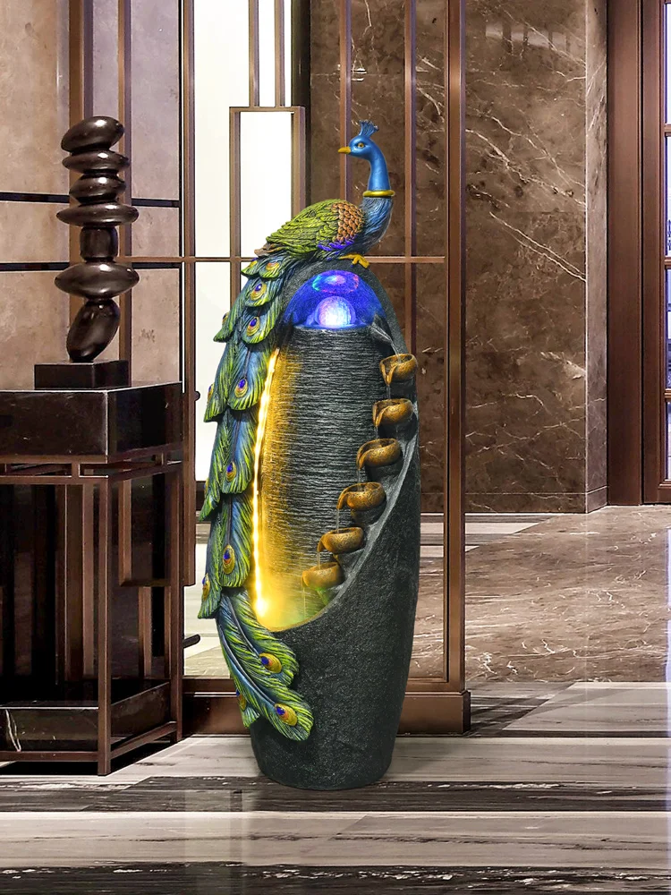 Chinese Style Water Fountain Decoration Peacock Living Room Fengshui Wheel Hallway Indoor Humidifier
Chinese Style Water Fountain Decoration Peacock Living Room Fengshui Wheel Hallway Indoor Humidifier