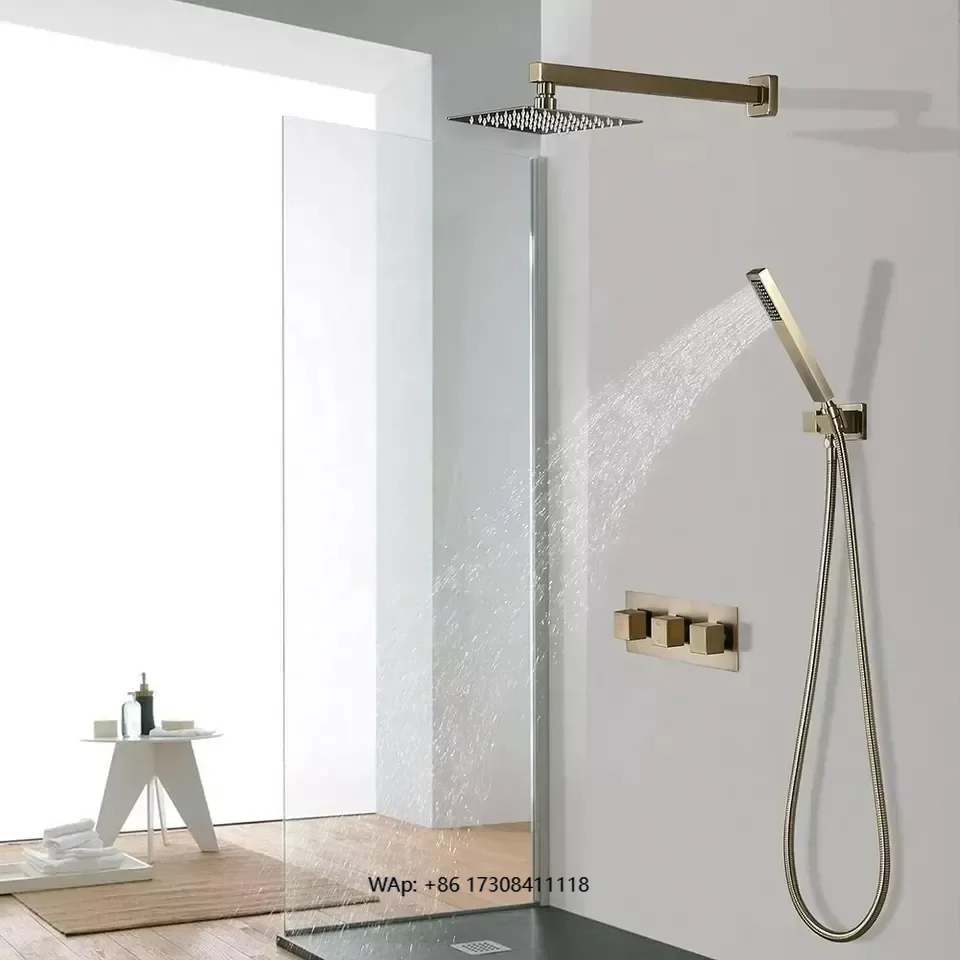 Brushed Gold Brass Faucets Wall Mounted Bath Shower Faucet with Waterfall Taps
Brushed Gold Brass Faucets Wall Mounted Bath Shower Faucet with Waterfall Taps