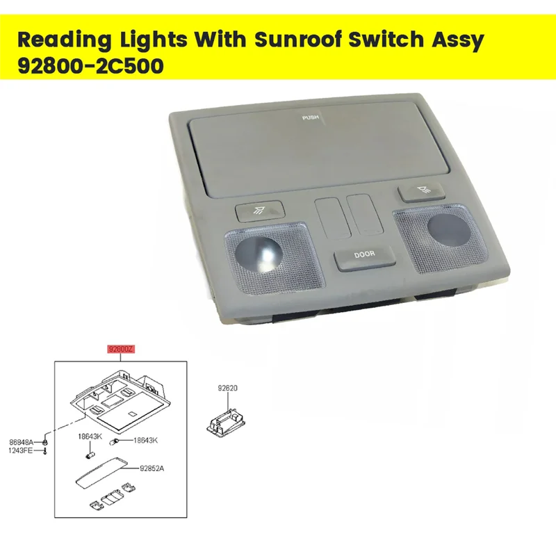 Lasting Car Console Dome Reading Lights With Sunroof Switch Assy 92800-2C500 For Hyundai Coupe 01-06 Tiburon 06-08 928002C500QS
Lasting Car Console Dome Reading Lights With Sunroof Switch Assy 92800-2C500 For Hyundai Coupe 01-06 Tiburon 06-08 928002C500QS